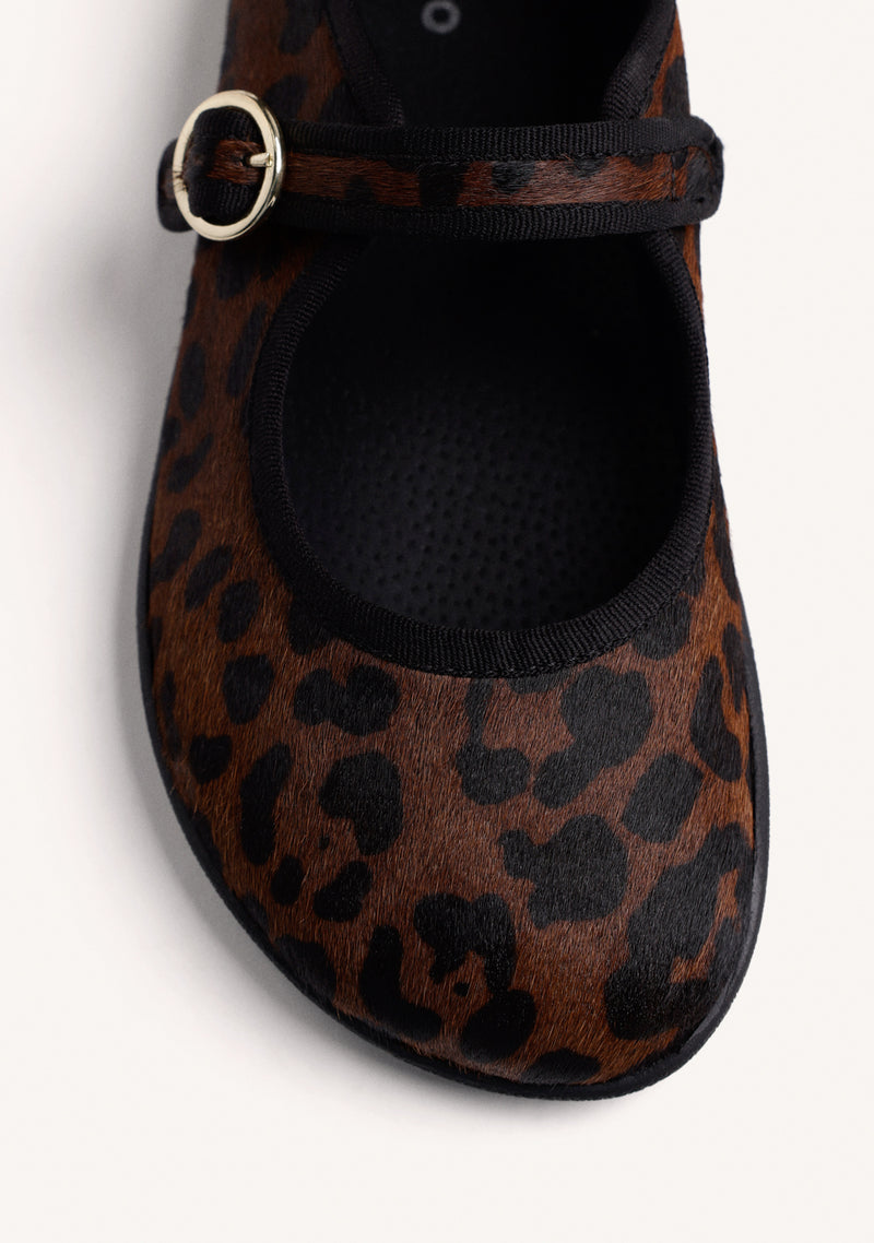 BAREFOOT LEATHER ANIMAL PRINT BALLET FLATS