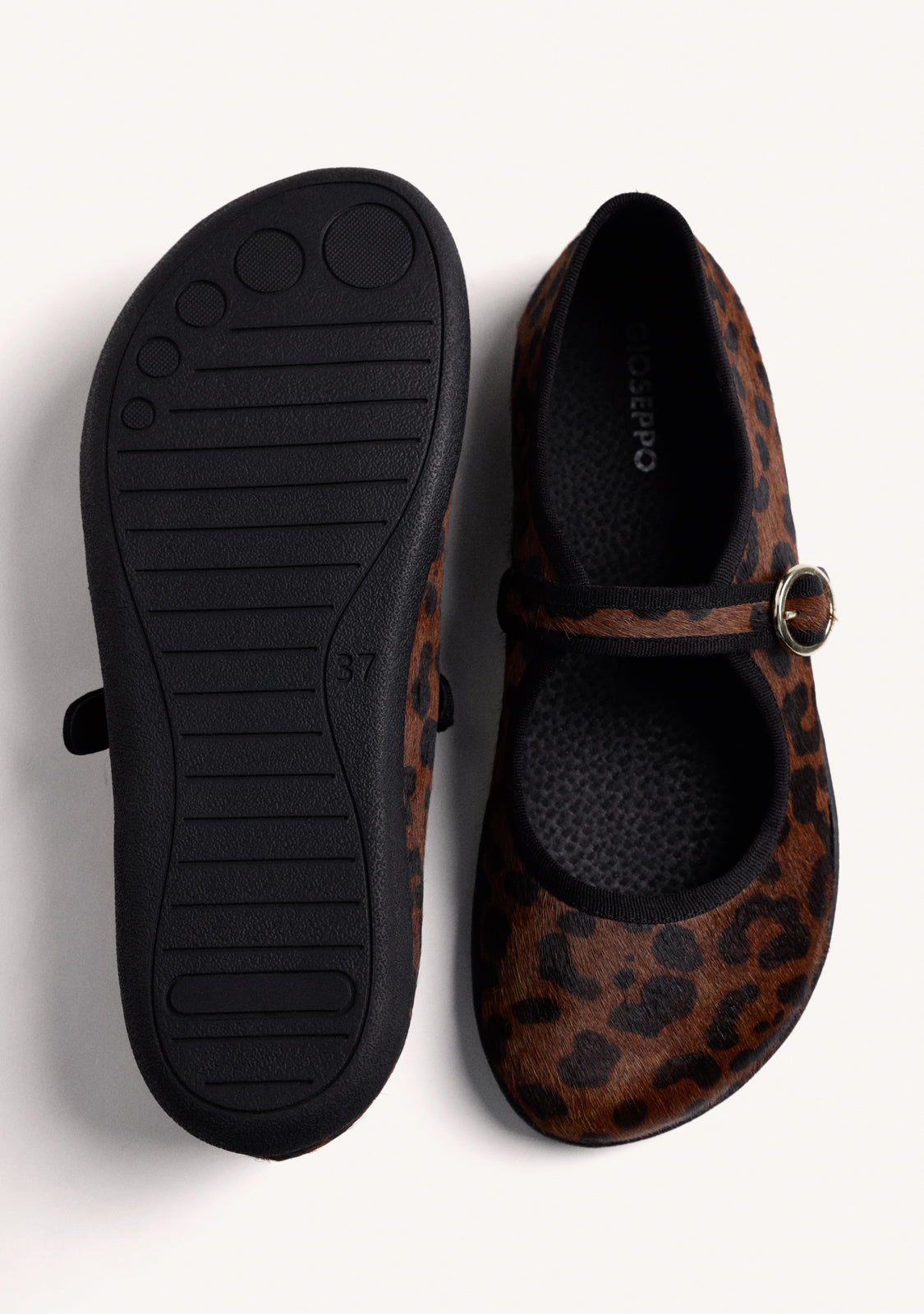 BAREFOOT LEATHER ANIMAL PRINT BALLET FLATS