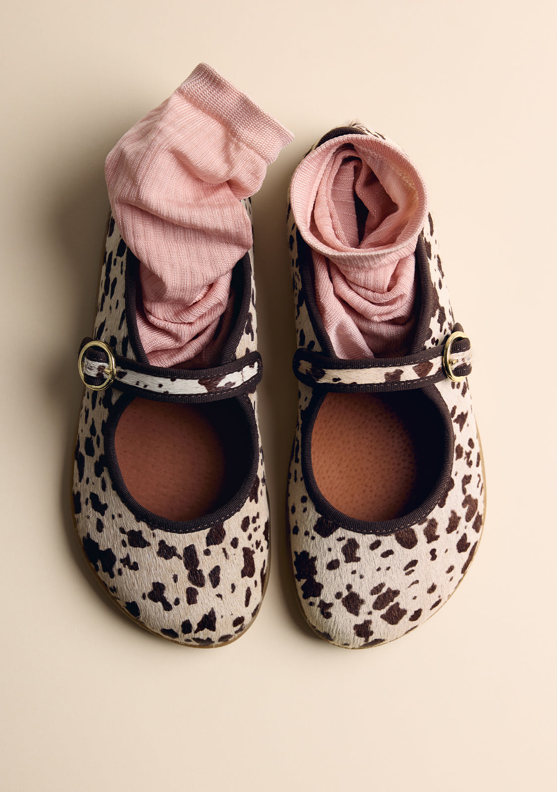 BAREFOOT BALLET FLATS WITH ANIMAL PRINT LEATHER