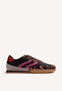 BLACK SUEDE LEATHER AND NYLON SNEAKERS