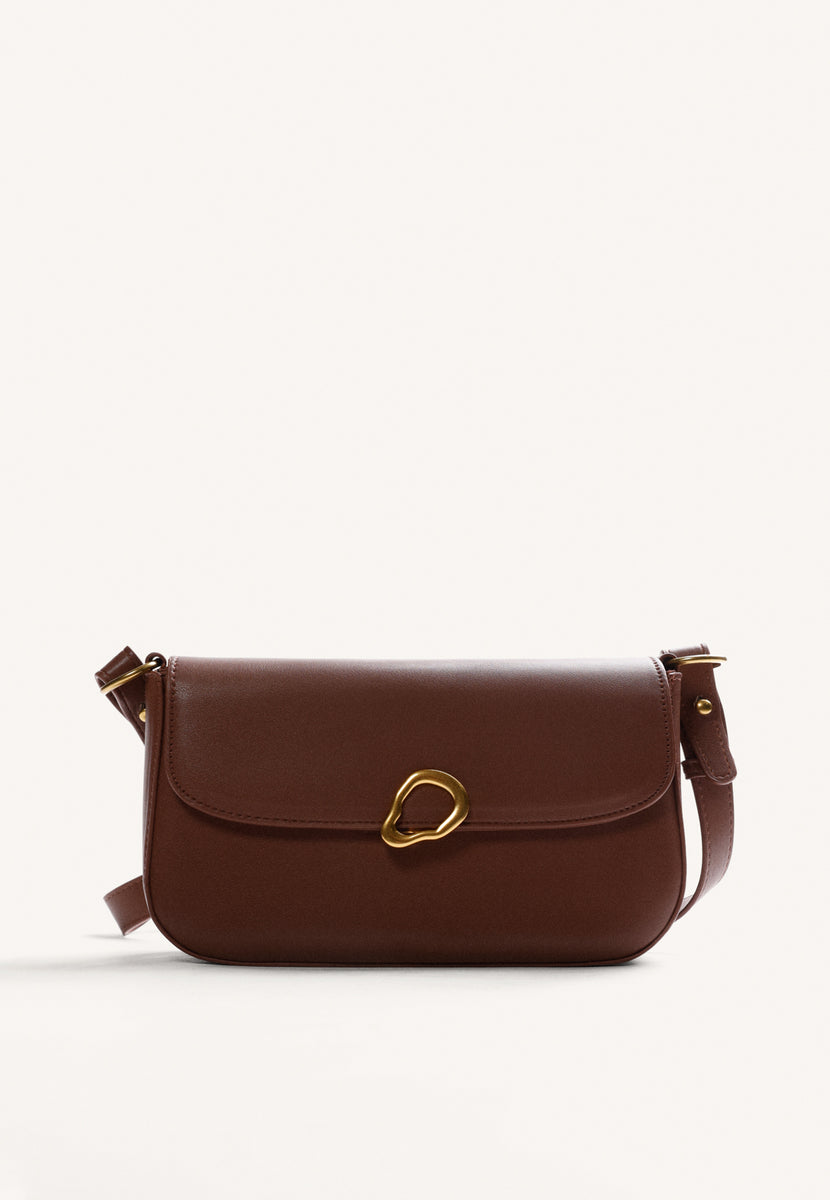 BOLSO BANDOLERA MARRÓN HEBILLA