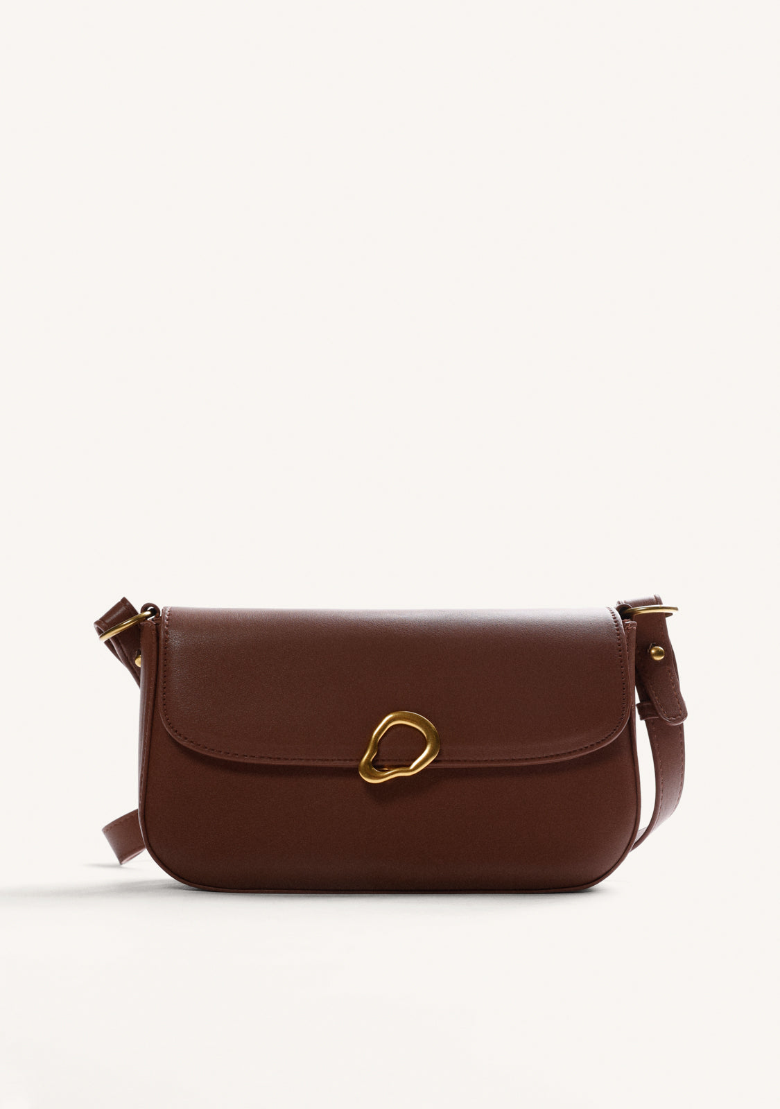 BOLSO BANDOLERA MARRÓN HEBILLA