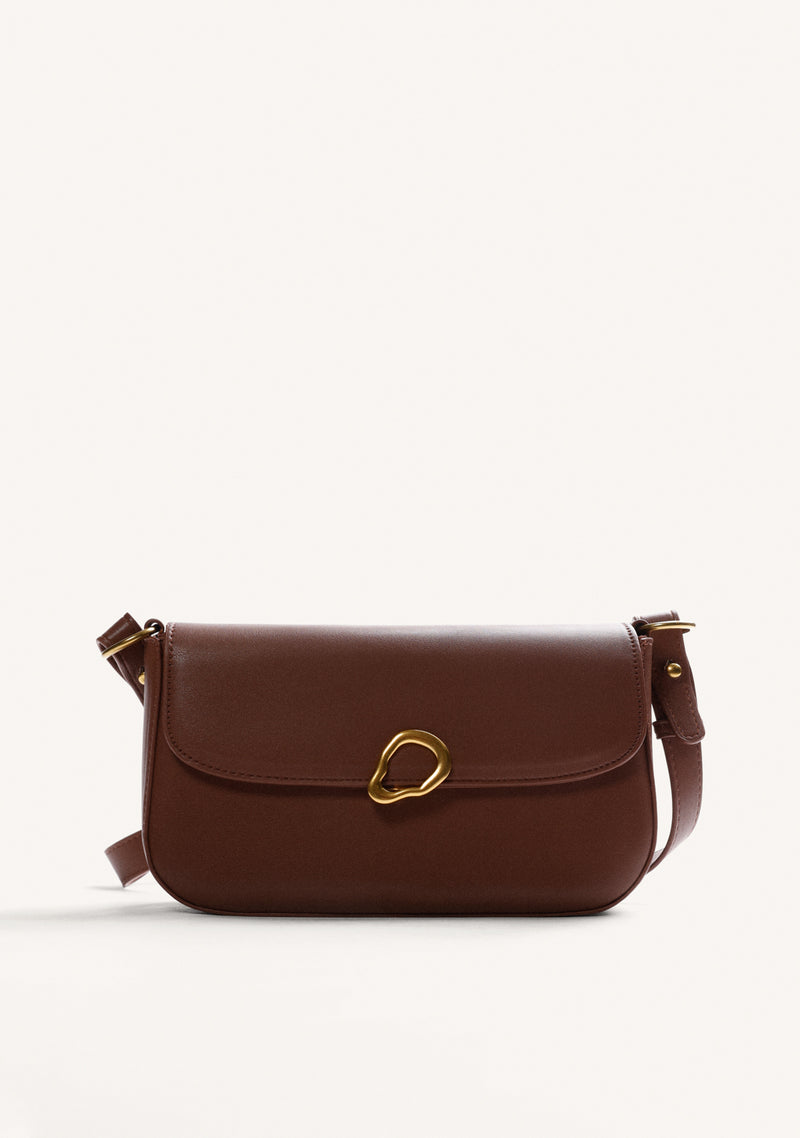 BOLSO BANDOLERA MARRÓN HEBILLA