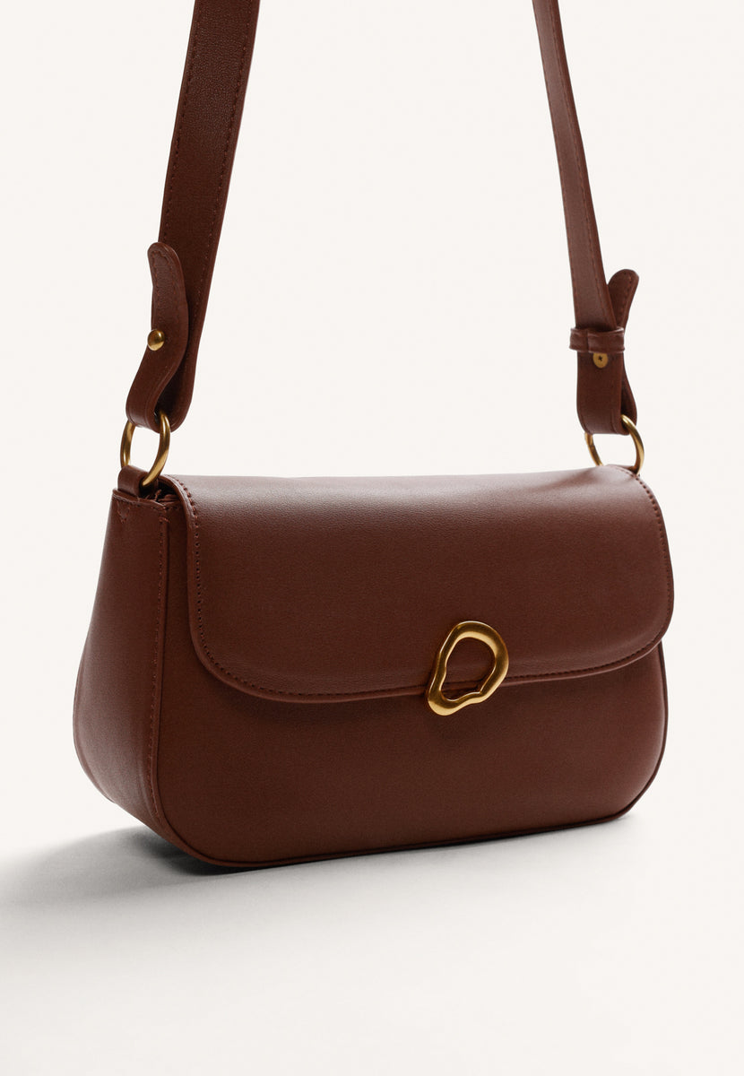 BOLSO BANDOLERA MARRÓN HEBILLA