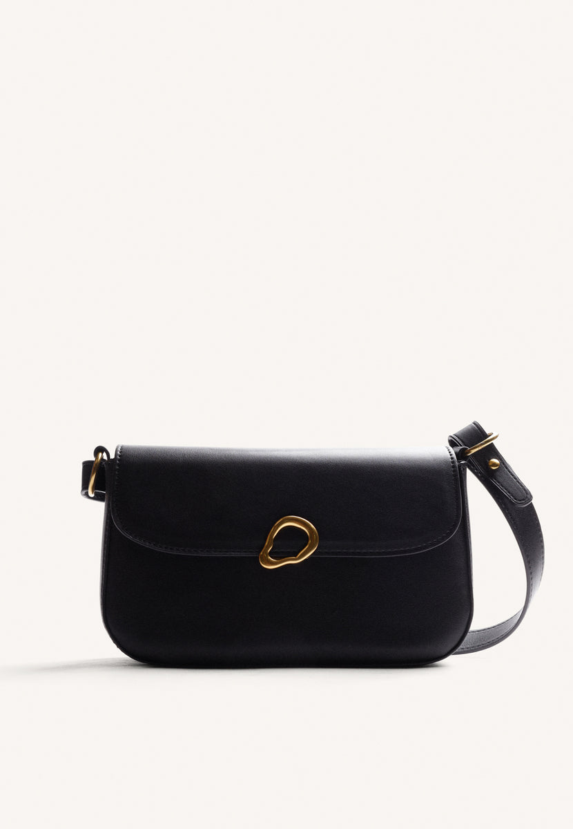 BOLSO BANDOLERA NEGRO HEBILLA