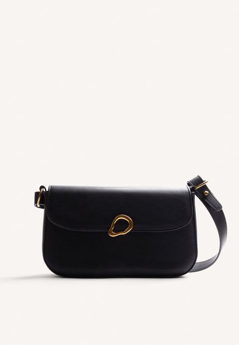 BOLSO BANDOLERA NEGRO HEBILLA