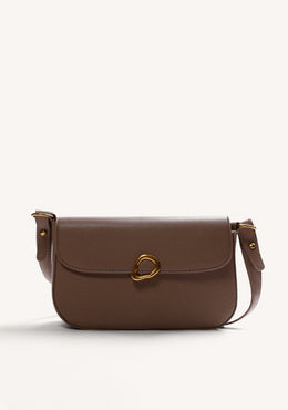 BORSA A TRACOLLA TAUPE FIBBIA