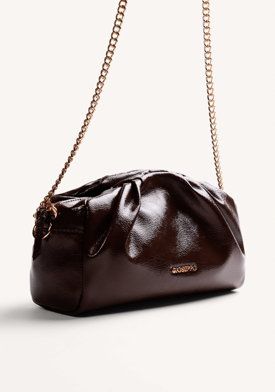 BOLSO BANDOLERA MARRÓN EFECTO ARRUGADO