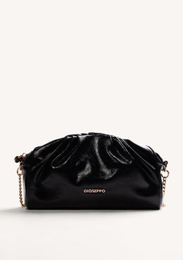 BLACK WRINKLED EFFECT CROSSBODY BAG