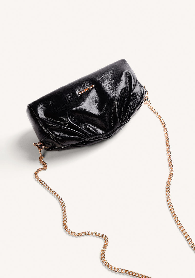 BOLSO BANDOLERA NEGRO EFECTO ARRUGADO