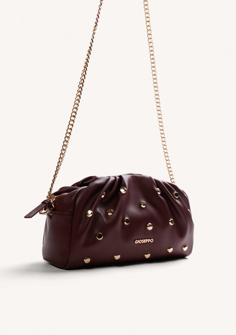 BOLSO BANDOLERA BURDEOS EFECTO ARRUGADO TACHAS