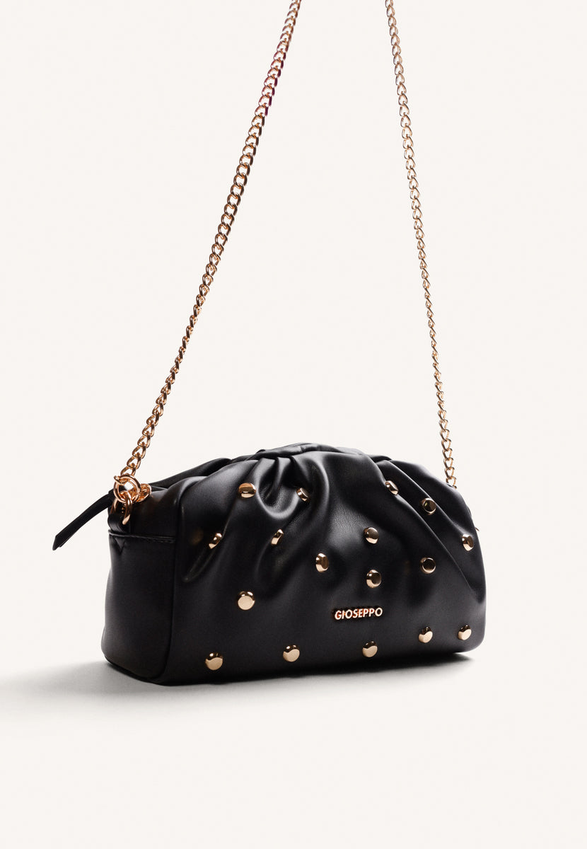 BOLSO BANDOLERA NEGRO EFECTO ARRUGADO TACHAS
