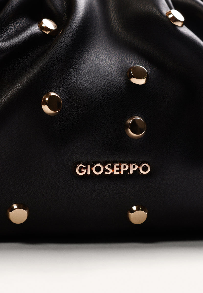 BOLSO BANDOLERA NEGRO EFECTO ARRUGADO TACHAS