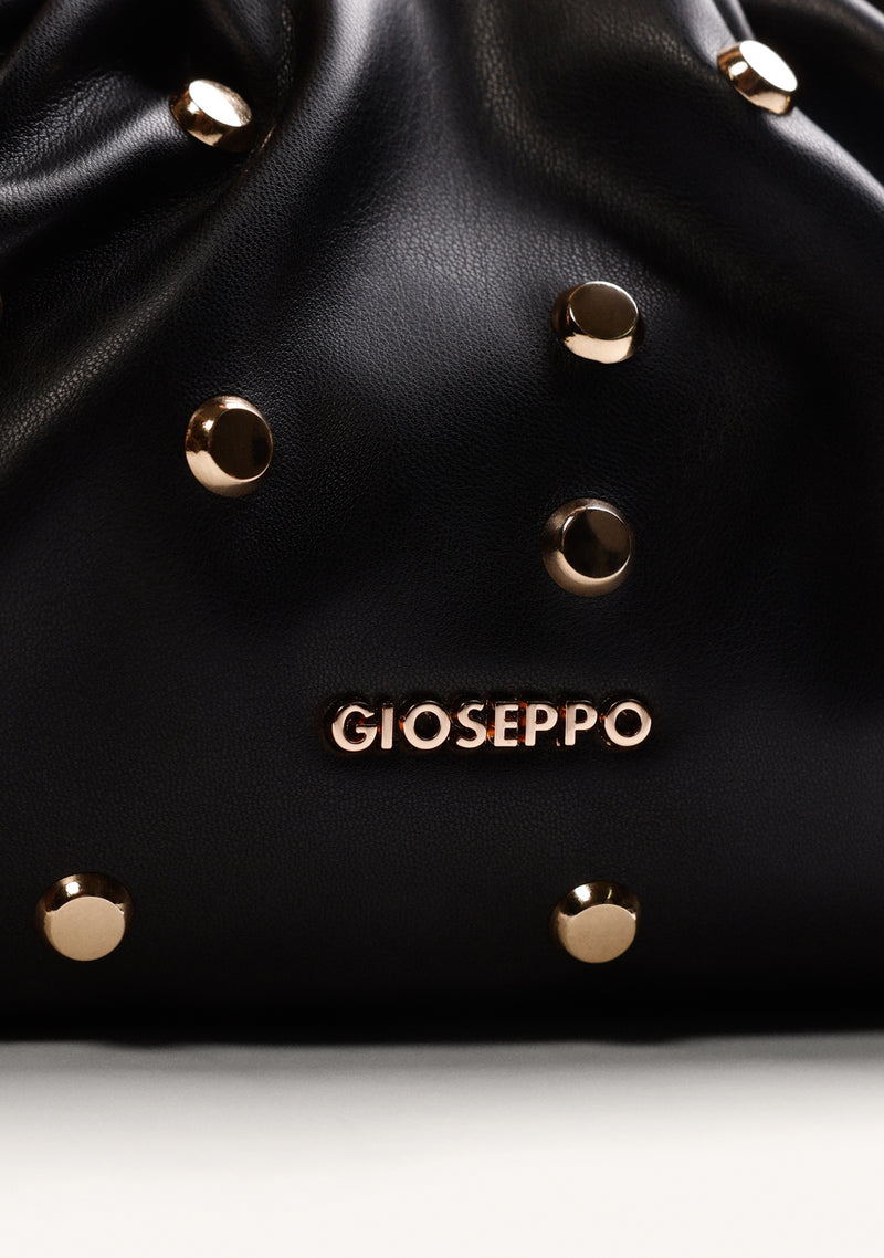 BOLSO BANDOLERA NEGRO EFECTO ARRUGADO TACHAS