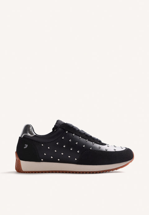 BLACK STUDDED SNEAKERS