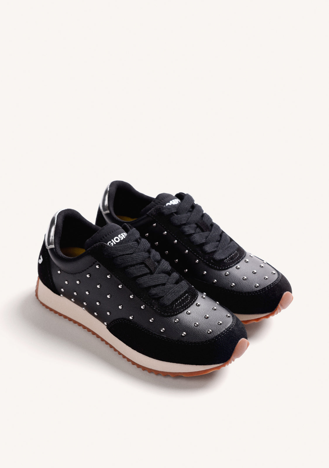 BLACK STUDDED SNEAKERS