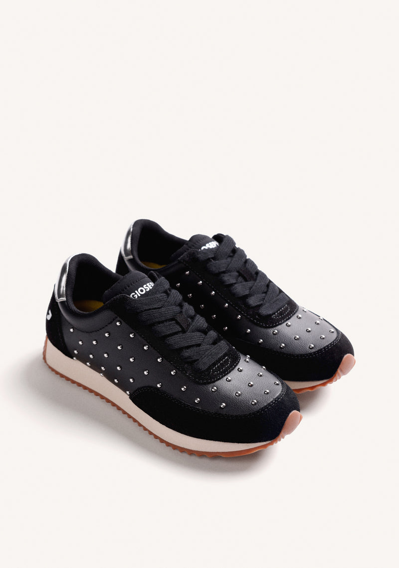 BLACK STUDDED SNEAKERS