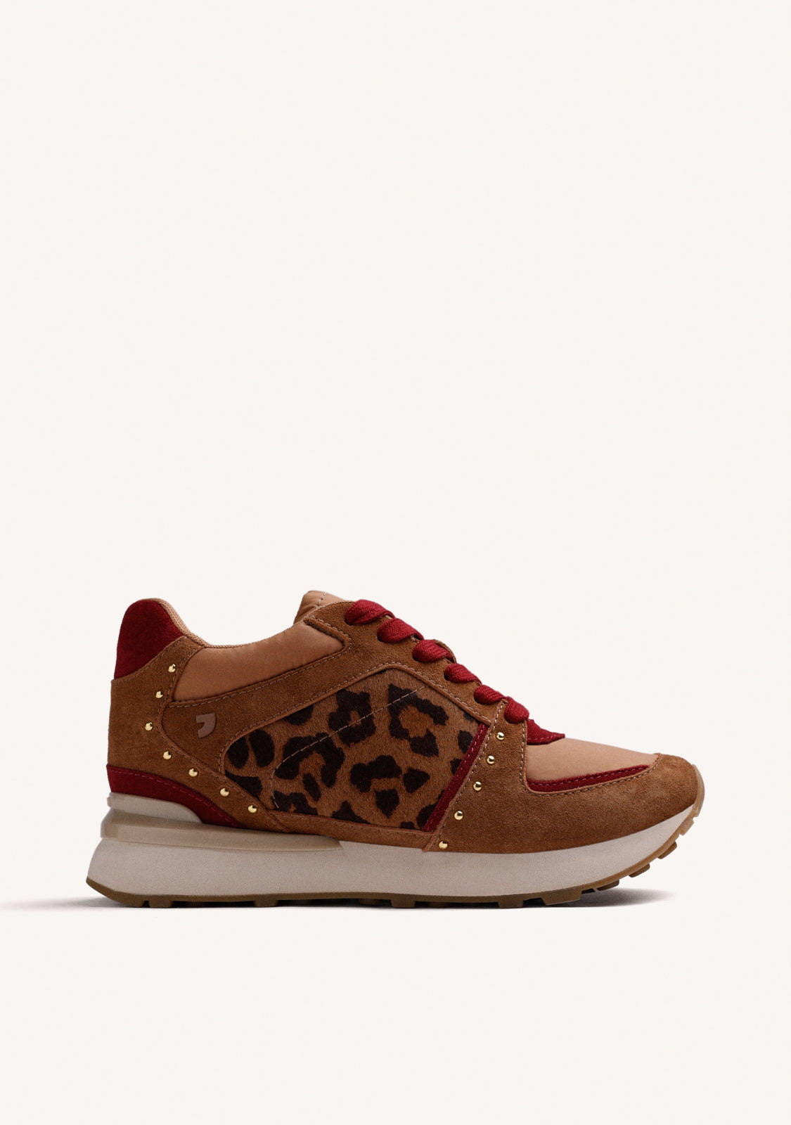 ANIMAL PRINT LEATHER WEDGE SNEAKERS
