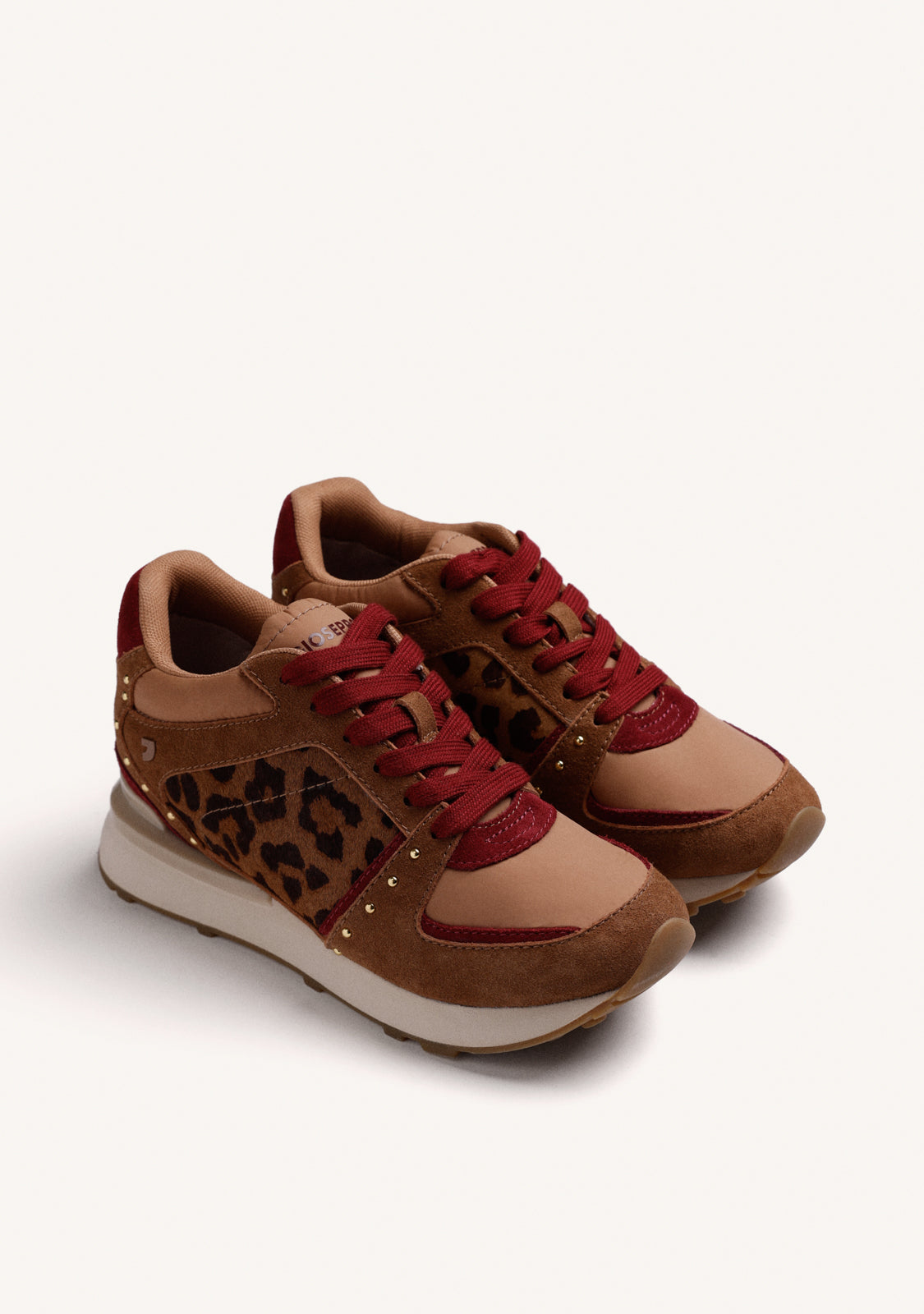ANIMAL PRINT LEATHER WEDGE SNEAKERS