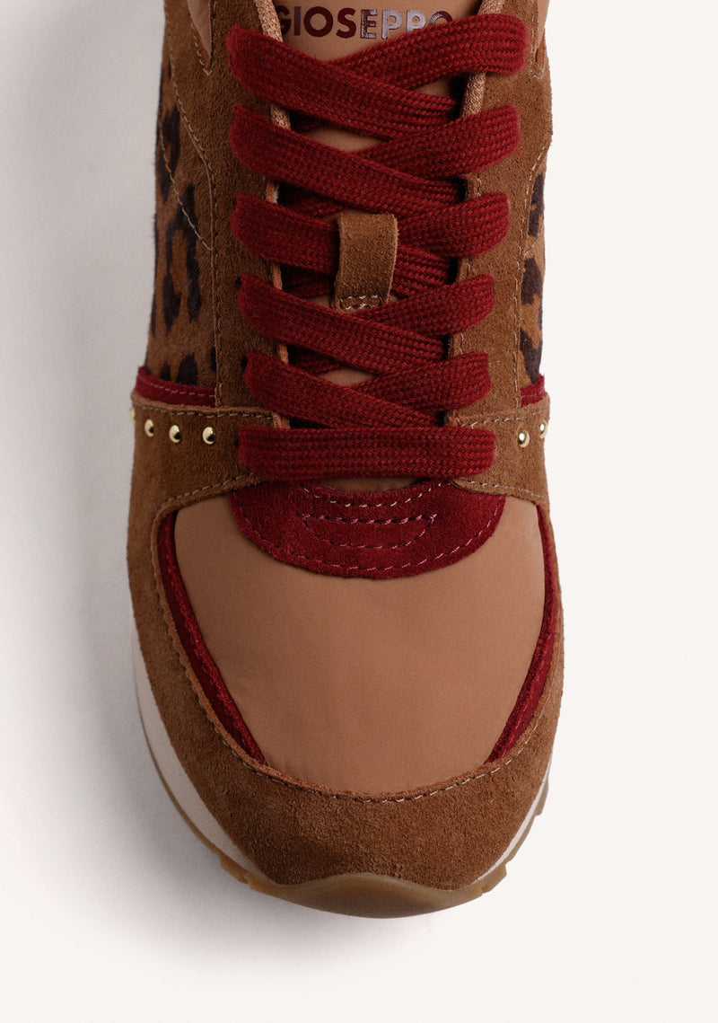 ANIMAL PRINT LEATHER WEDGE SNEAKERS
