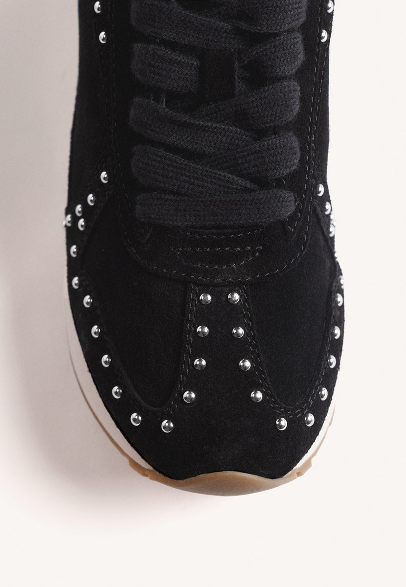 ZAPATILLAS NEGRO PIEL CUÑA