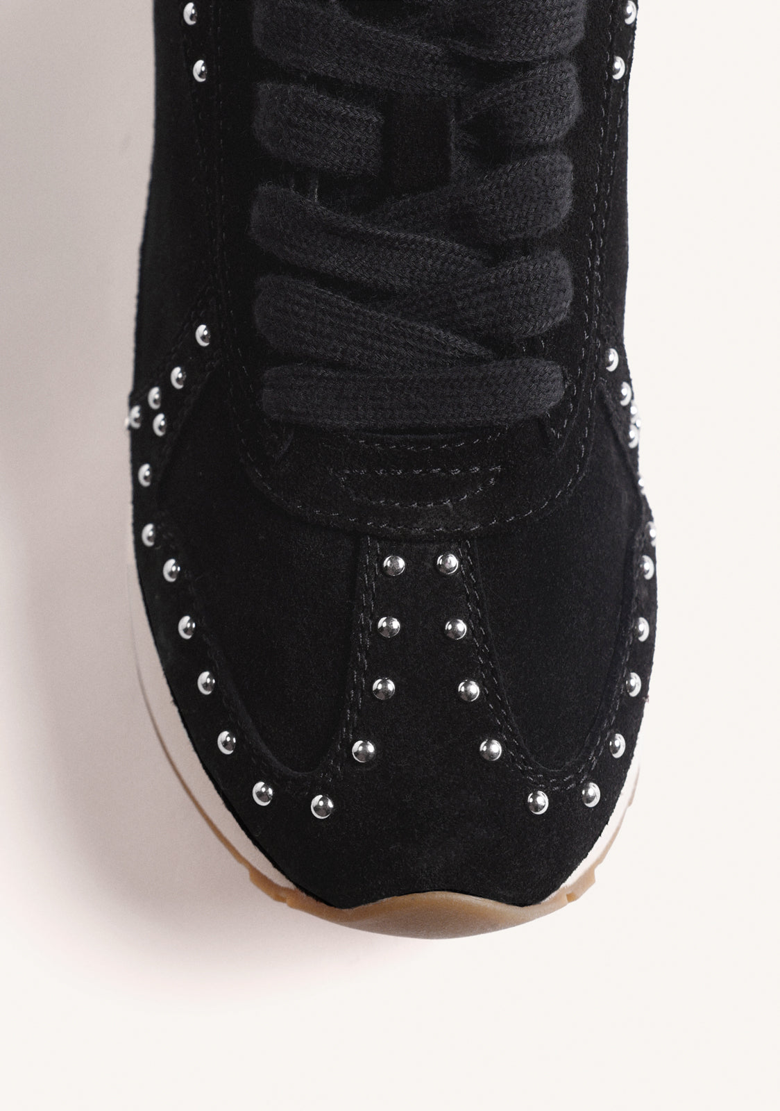 BLACK LEATHER WEDGE SNEAKERS