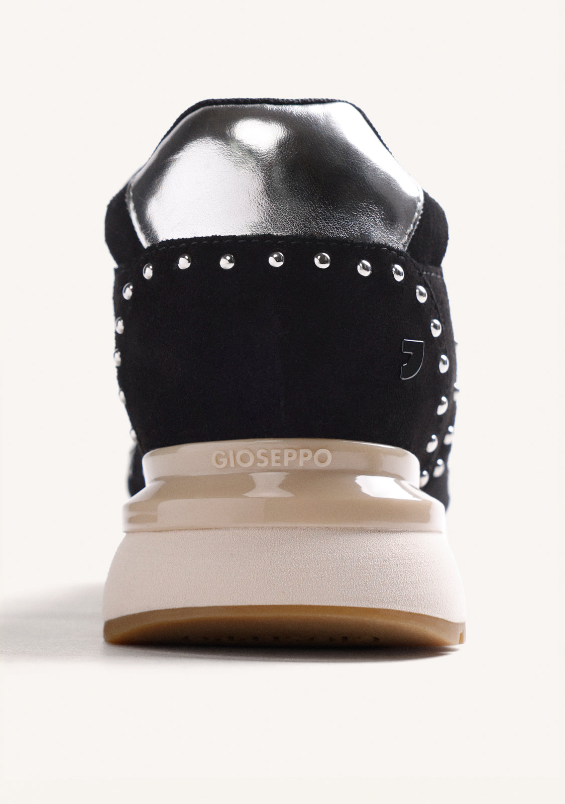 BLACK LEATHER WEDGE SNEAKERS