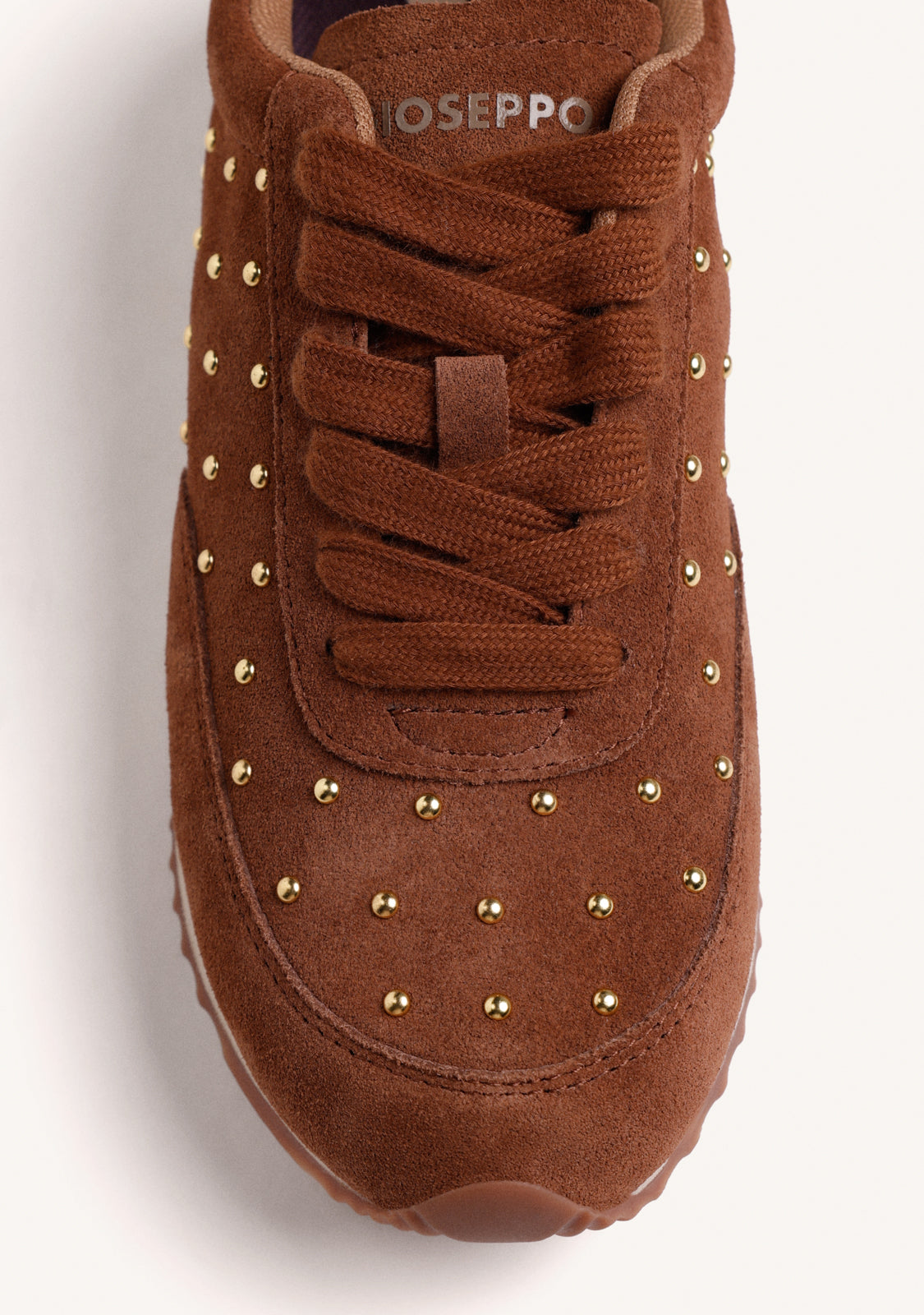 BROWN STUDDED SNEAKERS