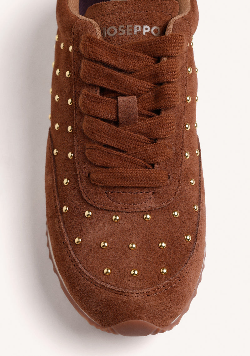 BROWN STUDDED SNEAKERS