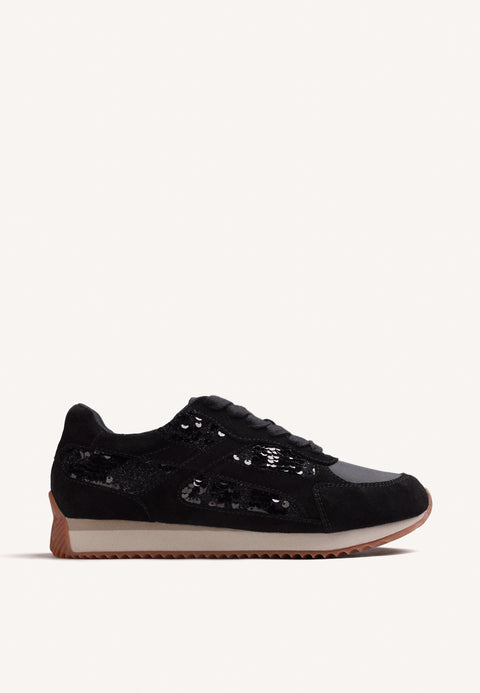 BLACK SHINY LEATHER SNEAKERS