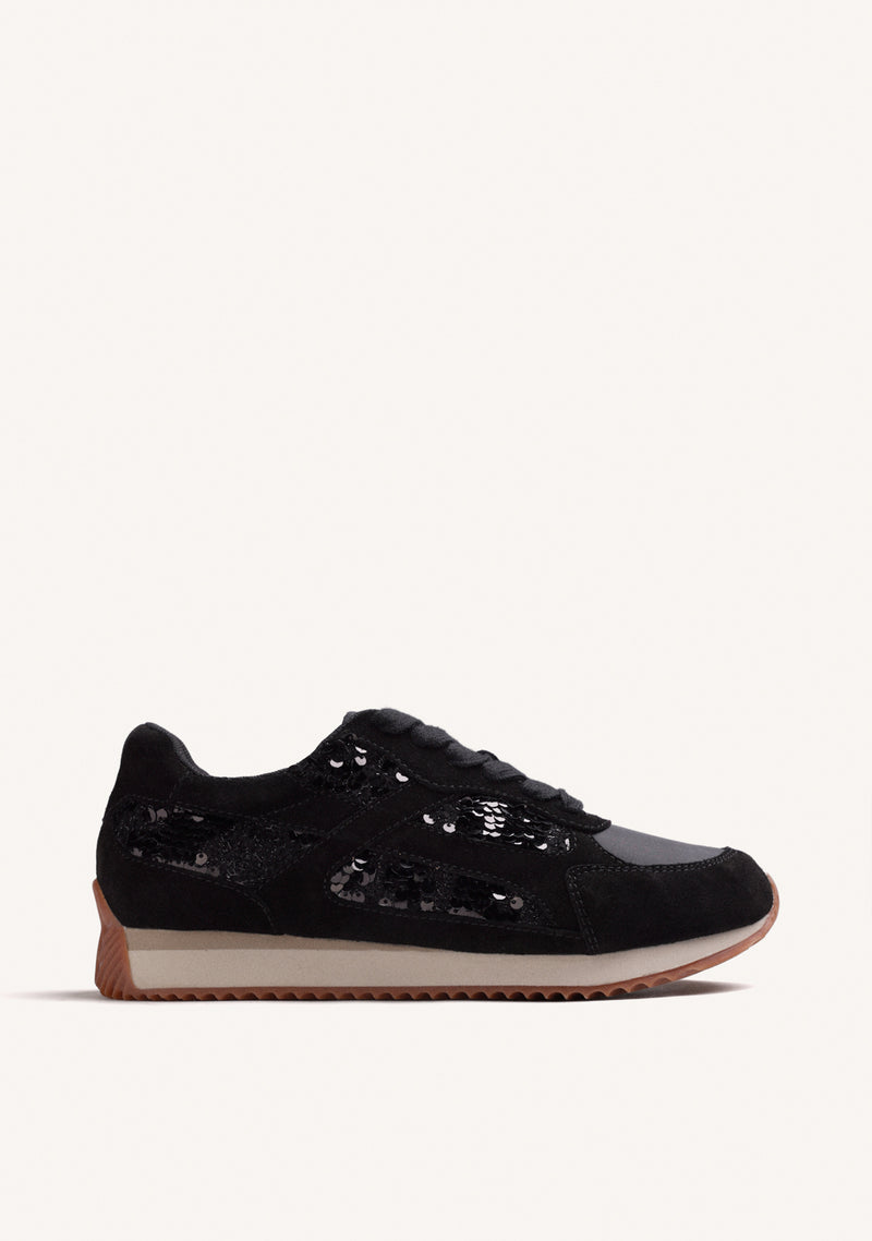 BLACK SHINY LEATHER SNEAKERS