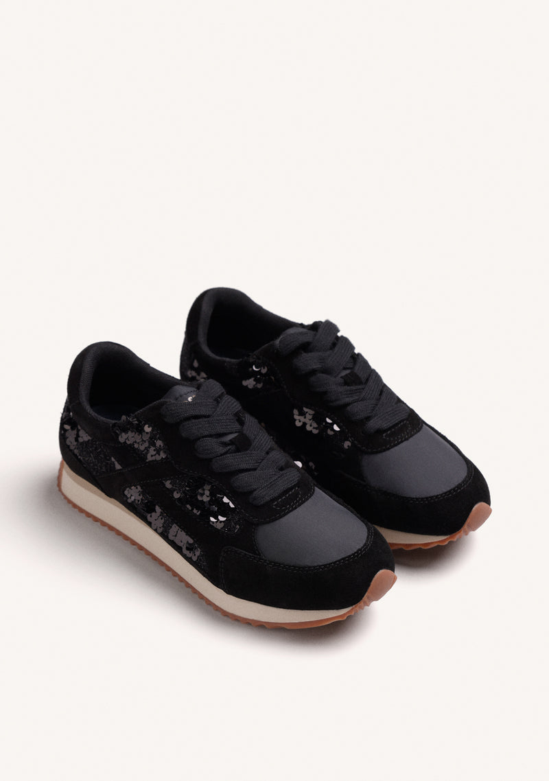 BLACK SHINY LEATHER SNEAKERS