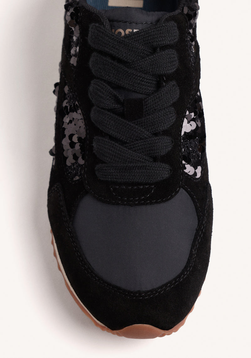 BLACK SHINY LEATHER SNEAKERS