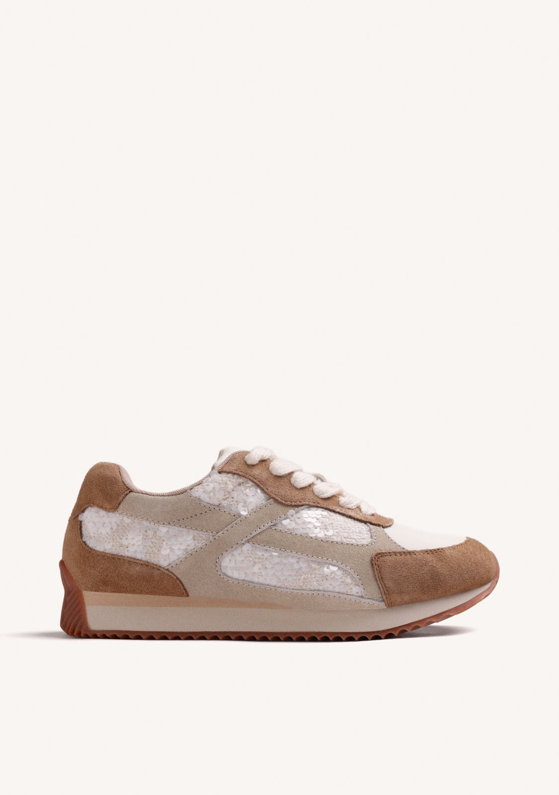 CREAM SHINY LEATHER SNEAKERS