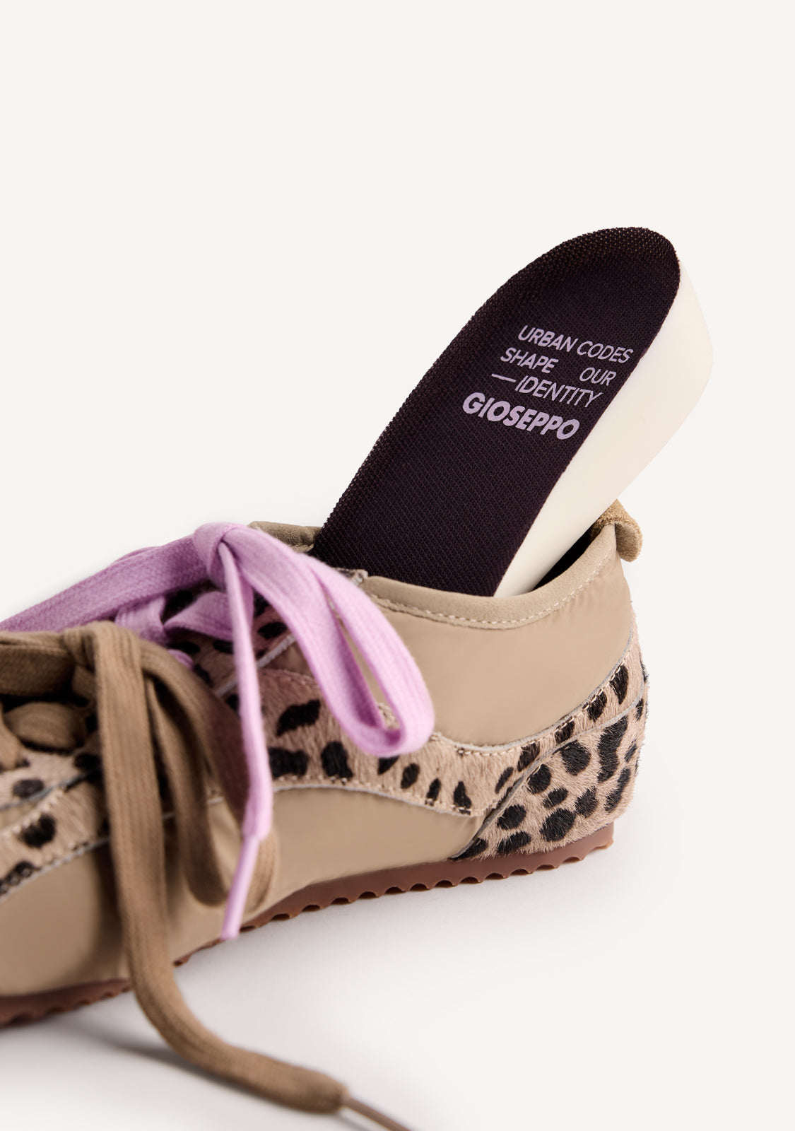 ANIMAL PRINT LEATHER AND NYLON SNEAKERS