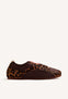 ANIMAL PRINT LEATHER AND NYLON SNEAKERS