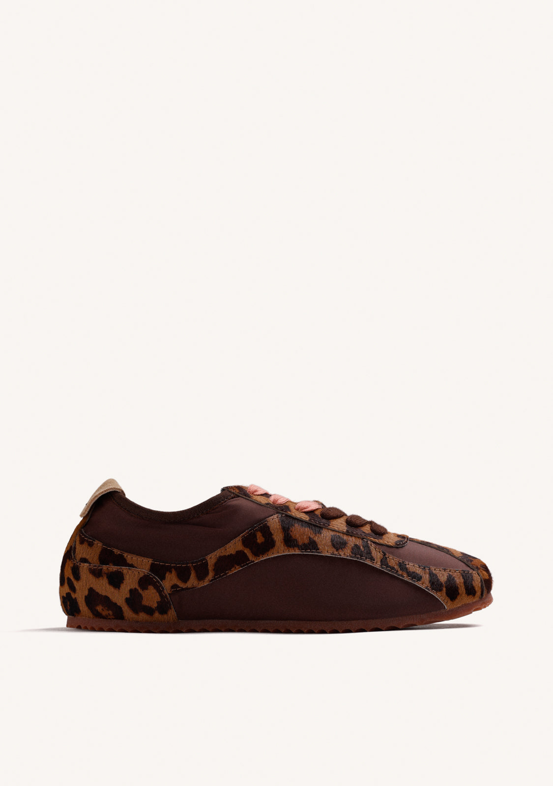 ANIMAL PRINT LEATHER AND NYLON SNEAKERS