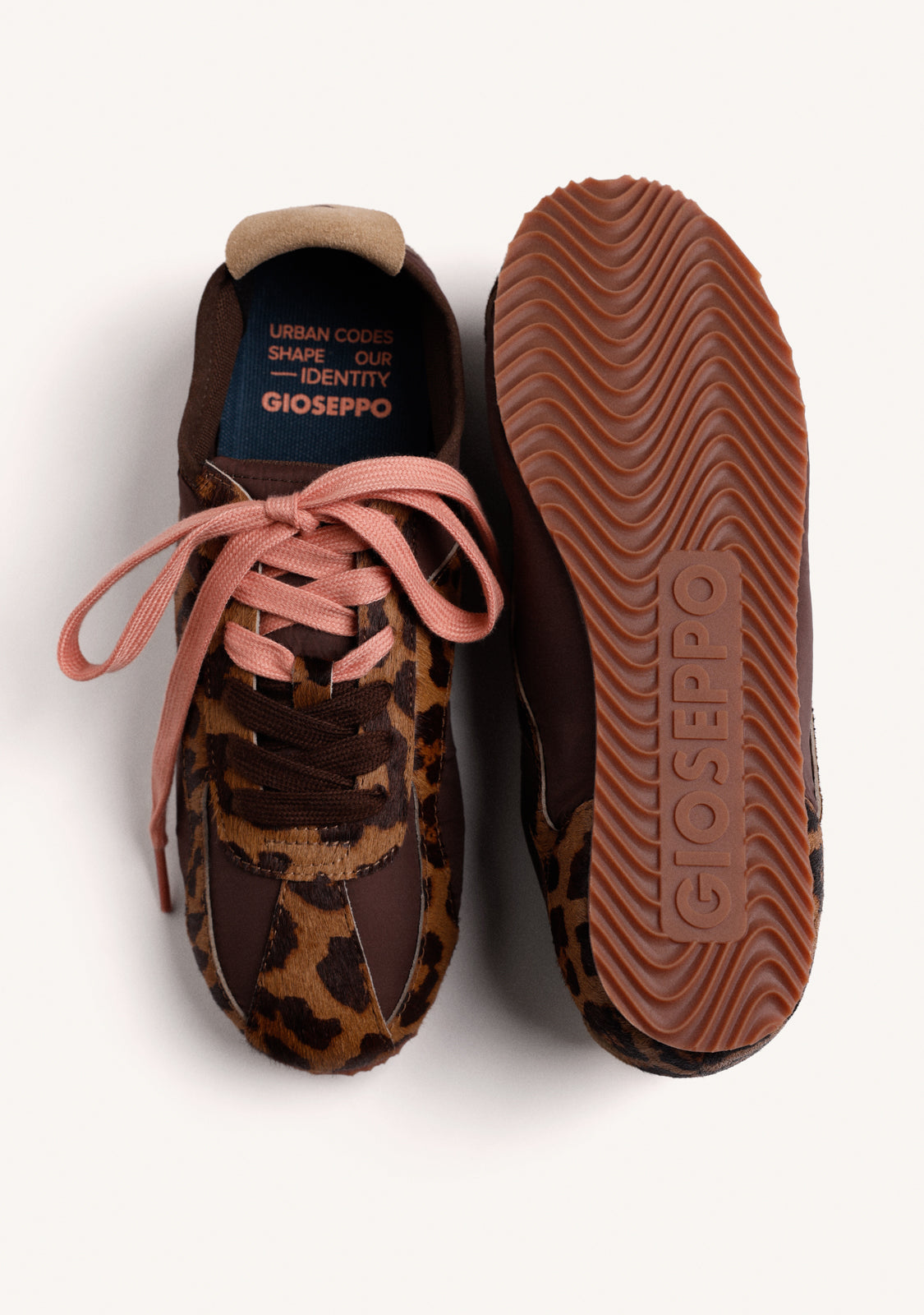 ANIMAL PRINT LEATHER AND NYLON SNEAKERS