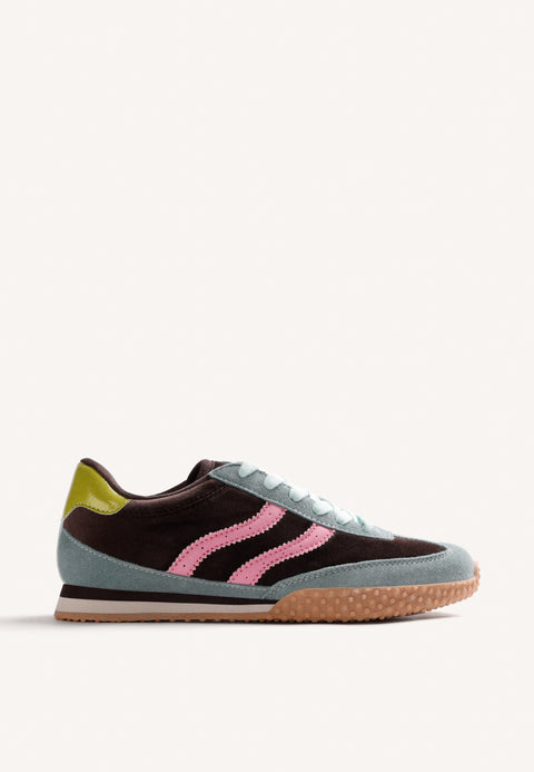 LEATHER AND VELVET SNEAKERS