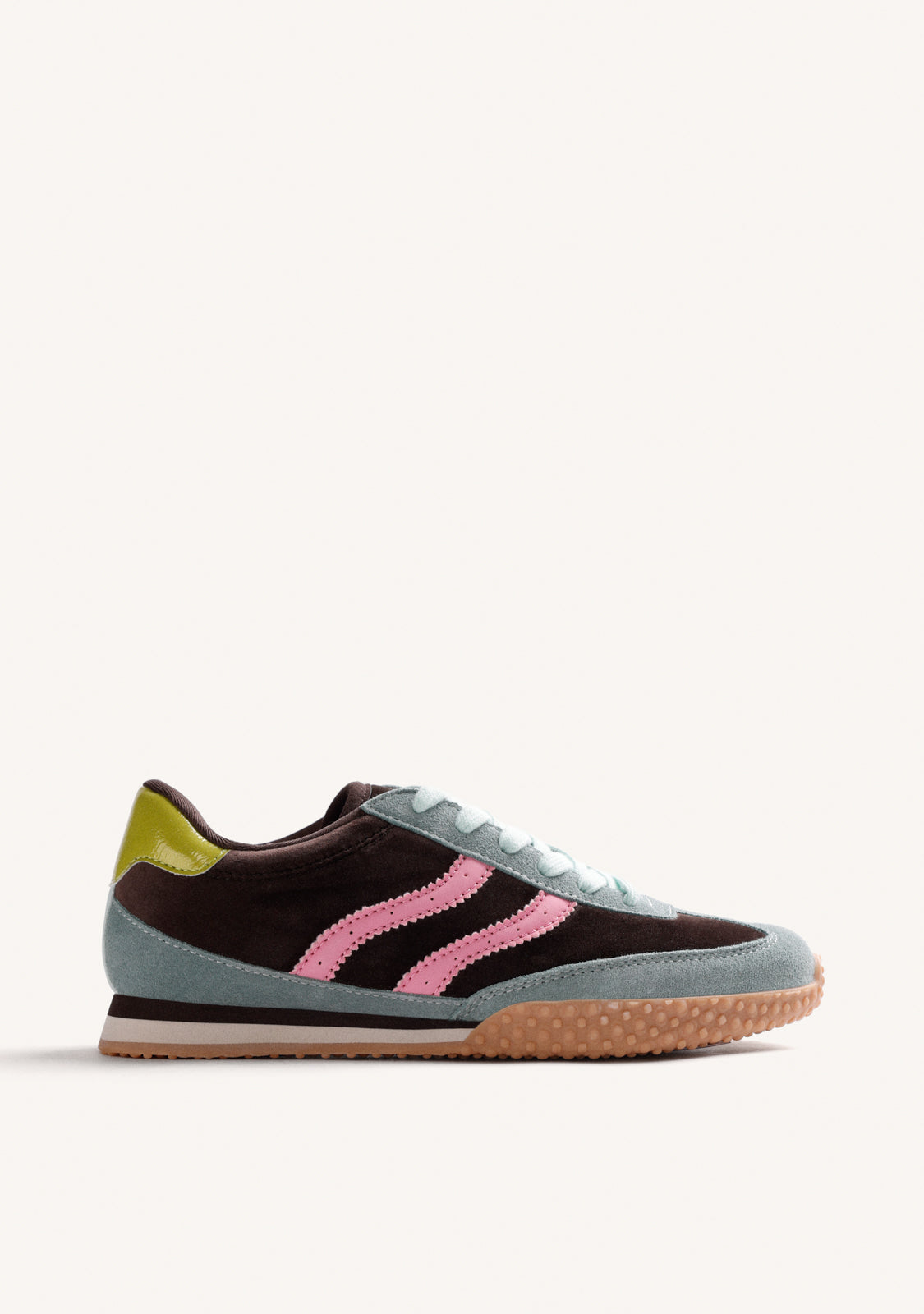 LEATHER AND VELVET SNEAKERS