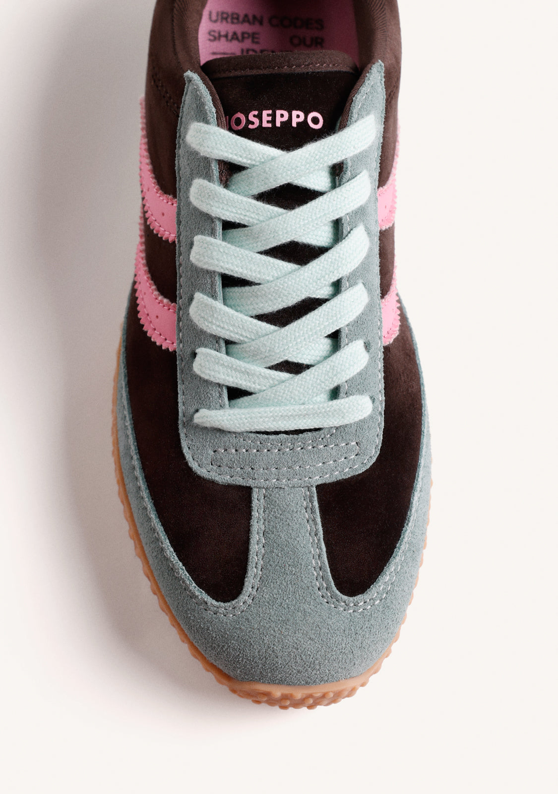 LEATHER AND VELVET SNEAKERS