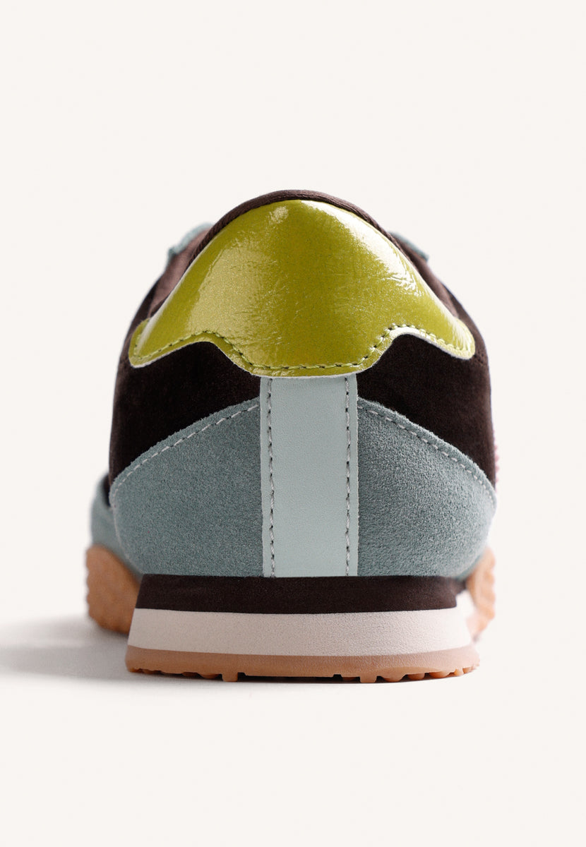 LEATHER AND VELVET SNEAKERS