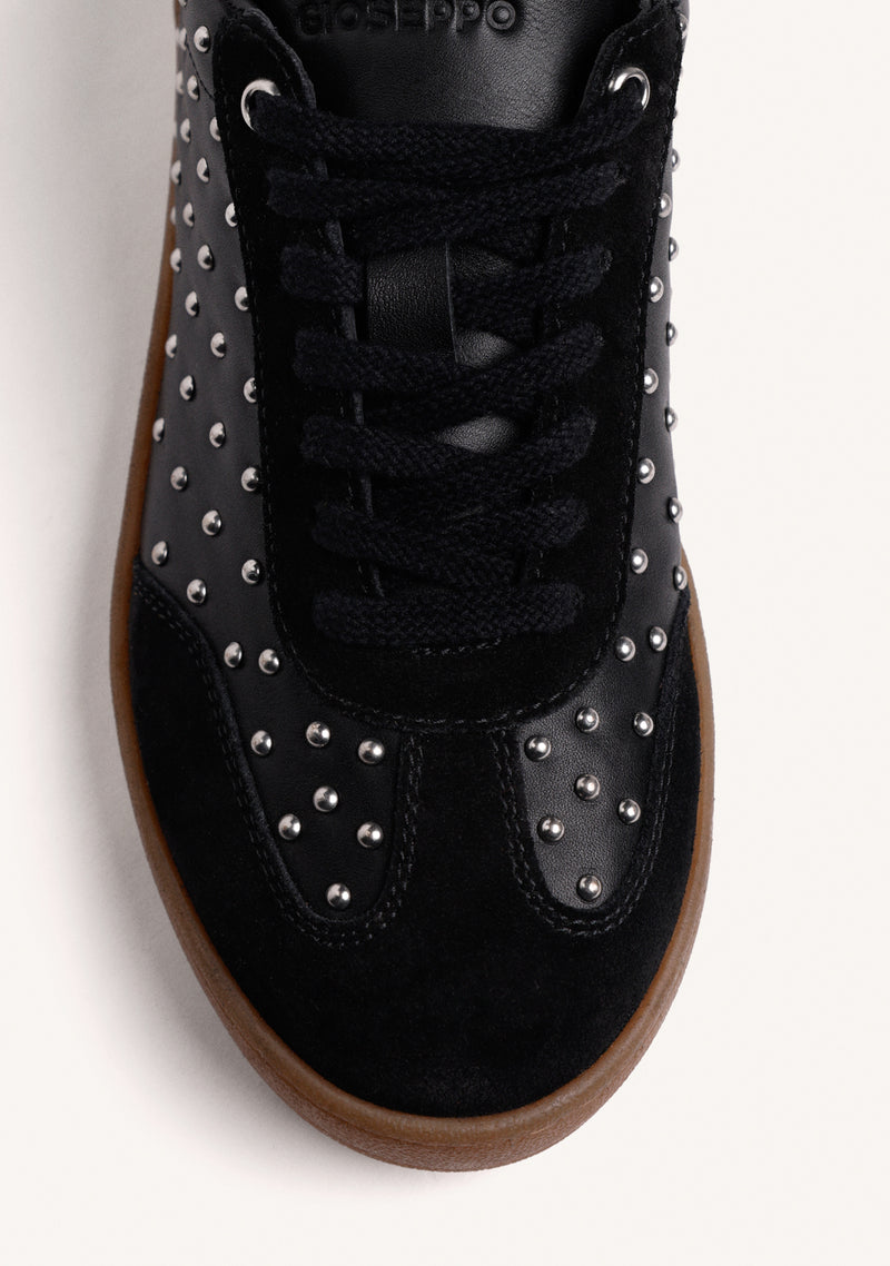 SCARPE DA GINNASTICA NERE IN PELLE CON BORCHIE