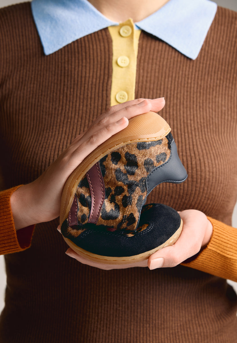 BAREFOOT SNEAKERS WITH ANIMAL PRINT LEATHER