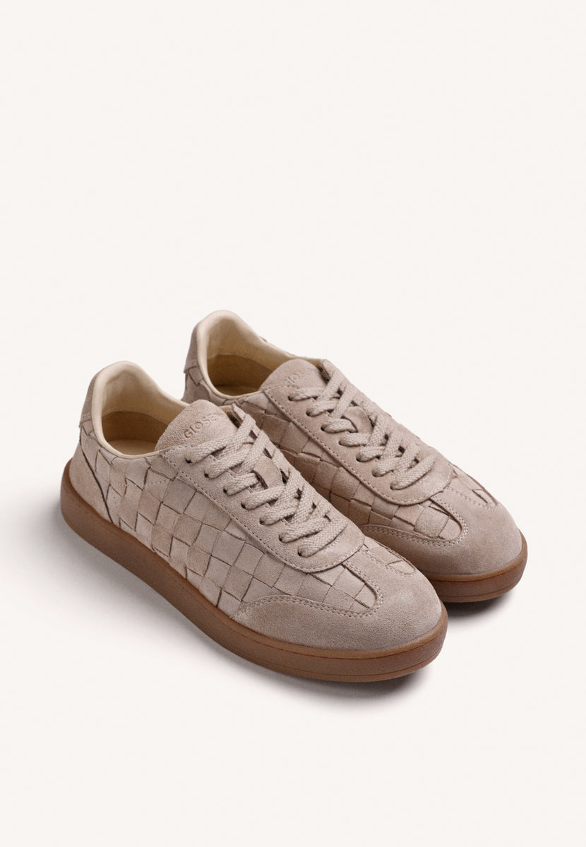 BEIGE LEATHER SNEAKERS