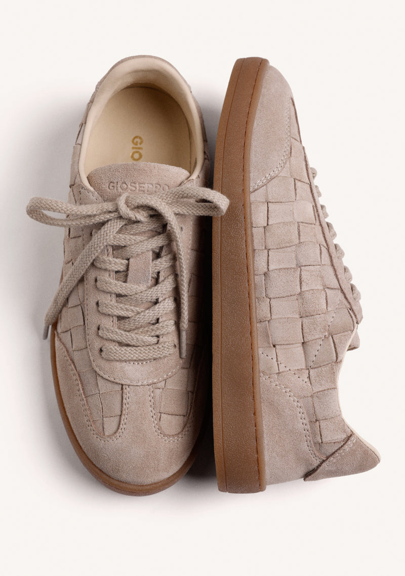 BEIGE LEATHER SNEAKERS