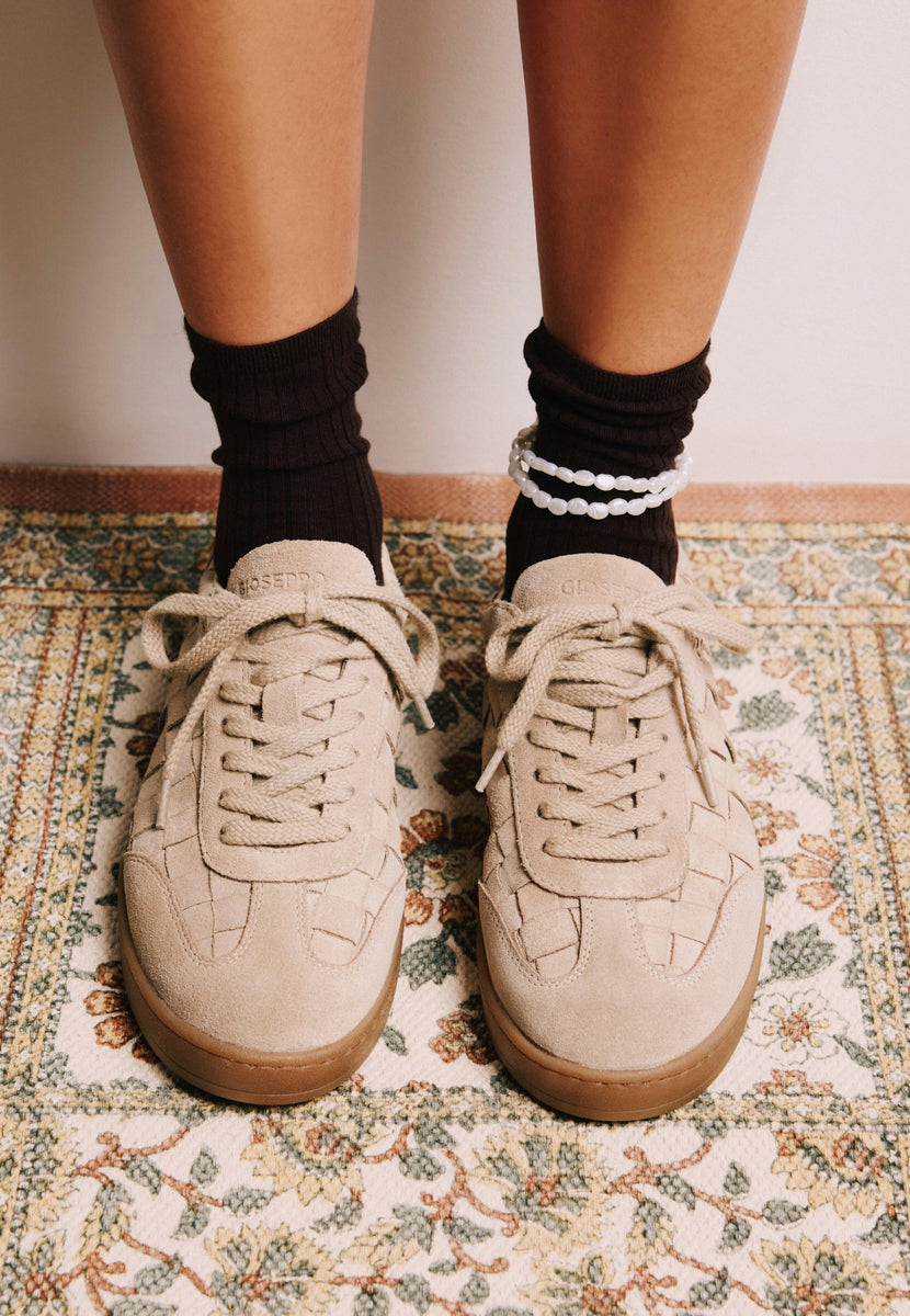 BEIGE LEATHER SNEAKERS