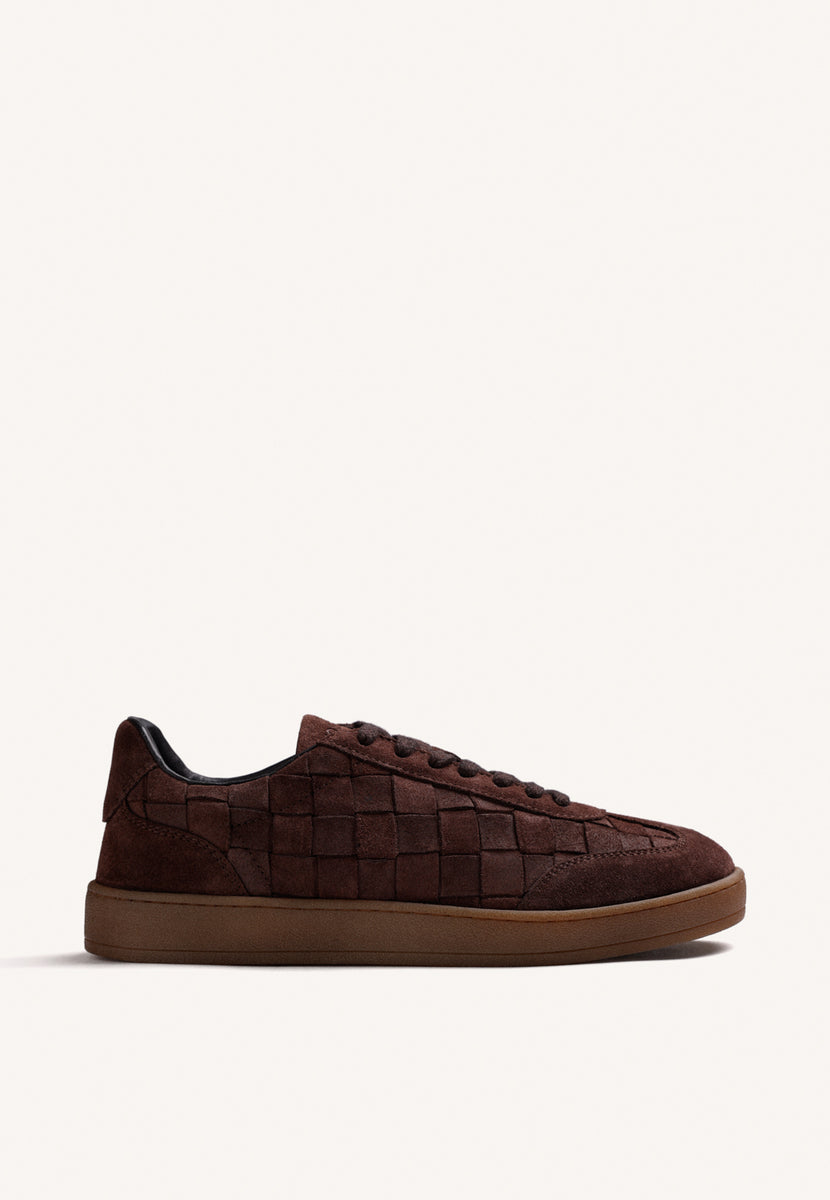 SCARPE DA GINNASTICA MARRONI IN PELLE