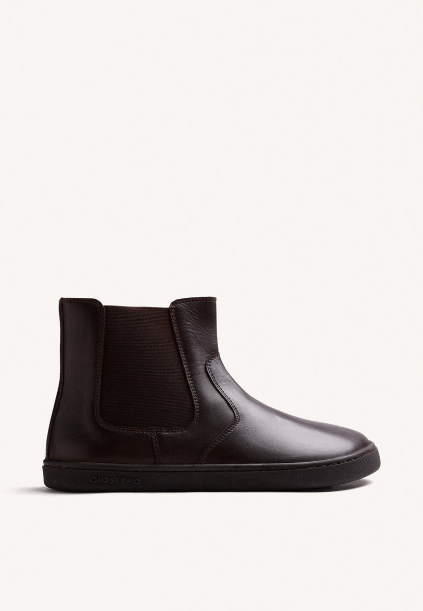 BROWN BAREFOOT LEATHER ANKLE BOOTS