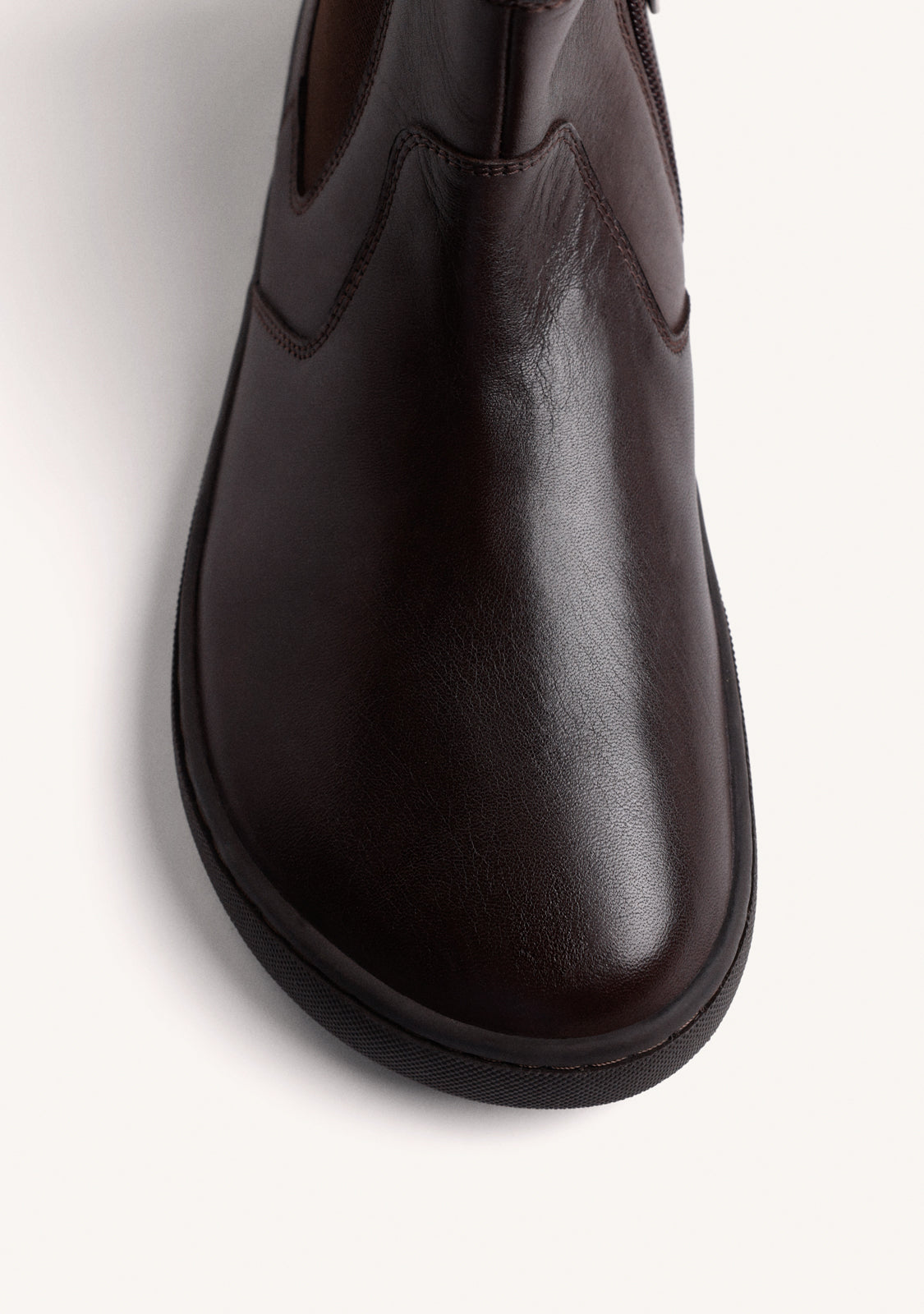 BROWN BAREFOOT LEATHER ANKLE BOOTS